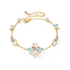 Spring Bracelet Aquamarine 18K Gold Plated Lush Addiction Crystals from Swarovski