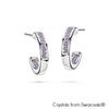 Loop Earrings (Violet, Pure Rhodium Plated) - Lush Addiction, Crystals from Swarovski®