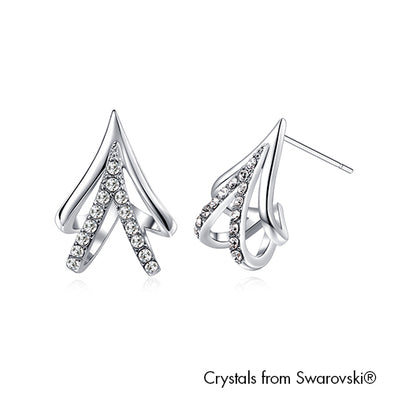 Pine Tree Earrings Clear Crystal Pure Rhodium Plated Lush Addiction Crystals from Swarovski