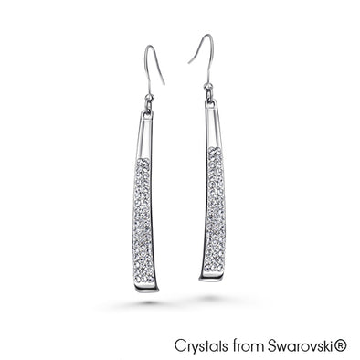 Mira Earrings (Pure Rhodium Plated) - Lush Addiction, Crystals from Swarovski®