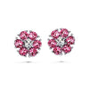 Flower Birthstone Earrings (Rose, Pure Rhodium Plated) - Lush Addiction, Crystals from Swarovski