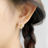 Sakura Earrings (Rose Pink, 18K Gold Plated) - Lush Addiction, Crystals from Swarovski