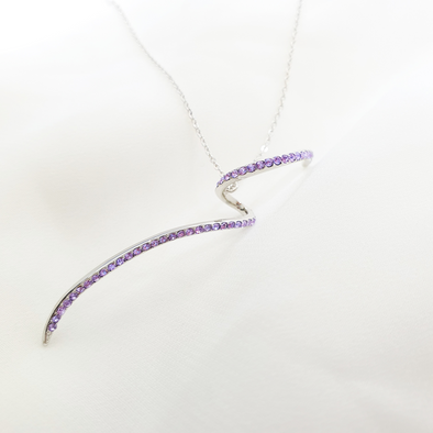 Statement Necklace Violet Pure Rhodium Plated Lush Addiction Crystals From Swarovski