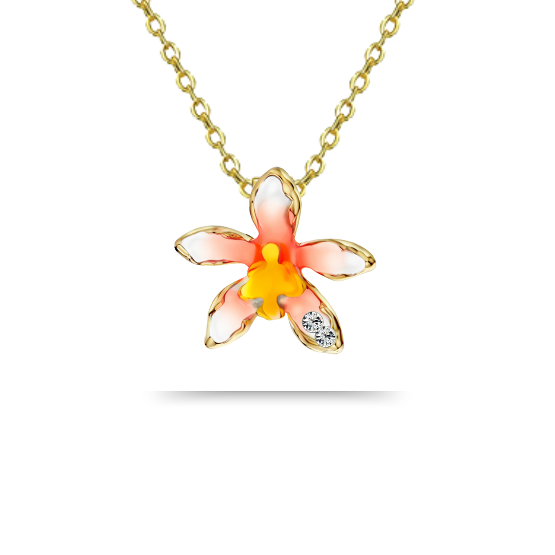 Cattleya Orchid Pendant Necklace