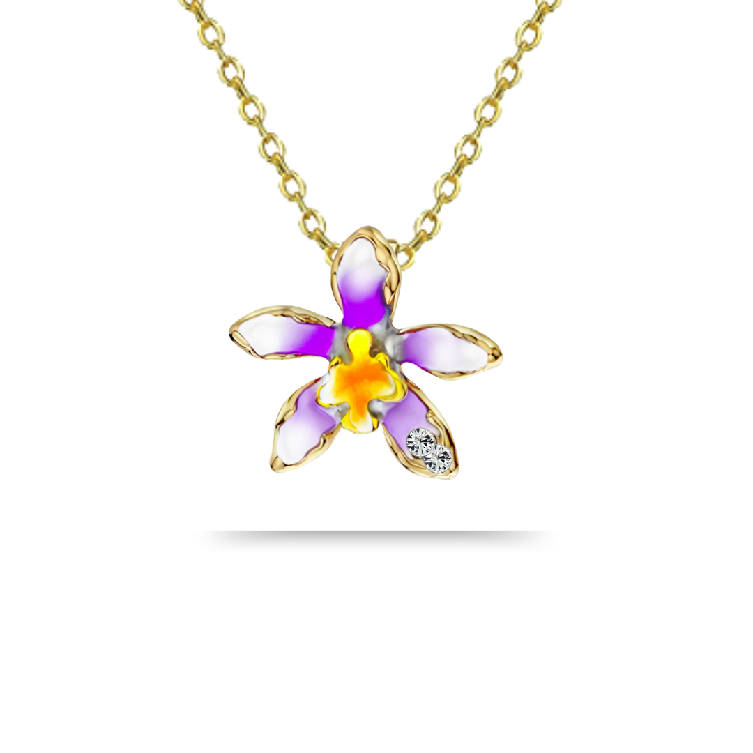 Cattleya Orchid Pendant Necklace