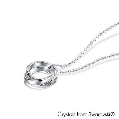 Interlink Necklace (Clear Diamond, Rhodium Plated) Crystals by Swarovski