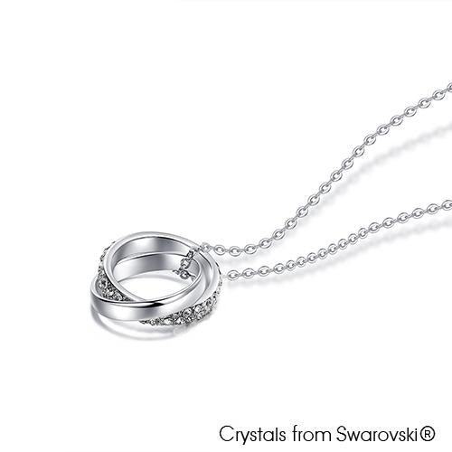 Interlink Necklace (Clear Diamond, Rhodium Plated) Crystals by Swarovski