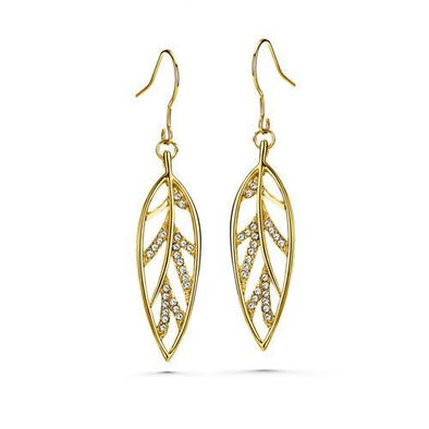 Foliage Earrings Clear Crystal 18K Gold Plated Lush Addiction Crystals from Swarovski