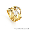 Coral Ring (Pearl, 18K Gold Plated) - Lush Addiction, Crystals from Swarovski®