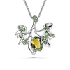 Wood Element Necklace (Emerald Peridot Green, Pure Rhodium Plated) - Lush Addiction, Crystals from Swarovski®