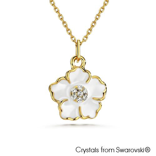 Floral Necklace Clear Crystal Pure Rhodium Plated Lush Addiction Crystals from Swarovski