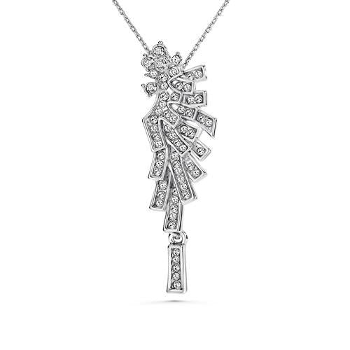 Angel Necklace (Clear Diamond, Pure Rhodium Plated) - Lush Addiction, Crystals from Swarovski®