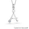 Alphabet A Charm Necklace (Clear Crystal, Pure Rhodium Plated) - Lush Addiction, Crystals from Swarovski®