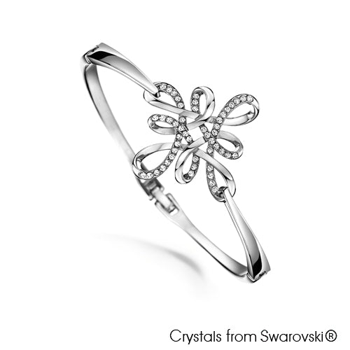 Mystic Knot Bangle Clear Crystal Pure Rhodium Plated Lush Addiction Crystals from Swarovski