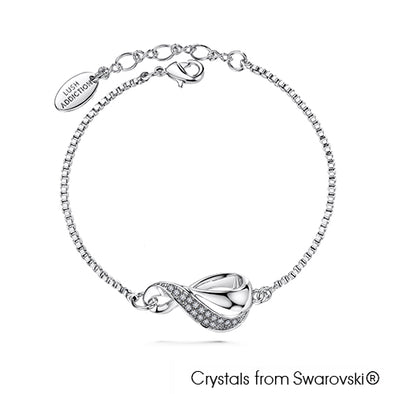 Infinity Bracelet (Clear Crystal, Pure Rhodium Plated) - Lush Addiction, Crystals from Swarovski®