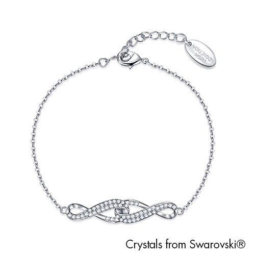 Infinity Bracelet (Clear Crystal, Pure Rhodium Plated) - Lush Addiction, Crystals from Swarovski®