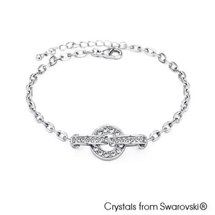 Emmett Chain Bracelet (Clear Crystal, Pure Rhodium Plated) - Lush Addiction, Crystals from Swarovski®