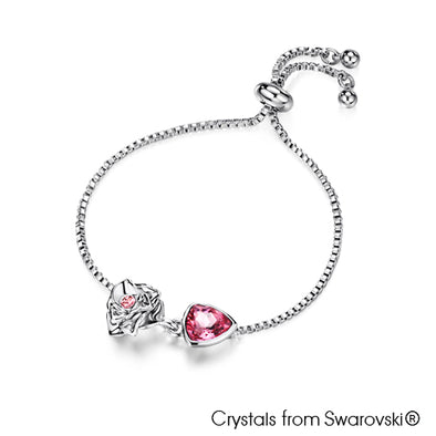 Trilliant Rose Bracelet (Rose, Pure Rhodium Plated) - Lush Addiction, Crystals from Swarovski®