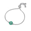 Flower Birthstone Bracelet (Emerald, Pure Rhodium Plated) - Lush Addiction, Crystals from Swarovski®