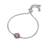 Flower Birthstone Bracelet (Light Amethyst, Pure Rhodium Plated) - Lush Addiction, Crystals from Swarovski®