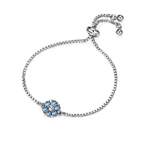 Flower Birthstone Bracelet 12 Colours Swarovski Crystals