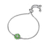 Flower Birthstone Bracelet (Peridot, Pure Rhodium Plated) - Lush Addiction, Crystals from Swarovski®