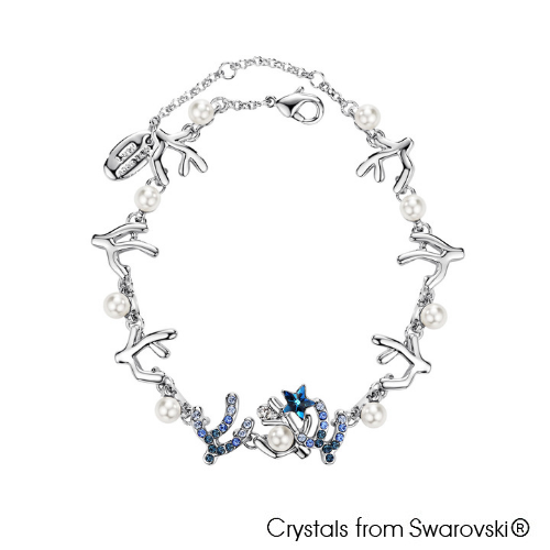 Coralyne Bracelet (Pure Rhodium Plated) - Lush Addiction, Crystals from Swarovski®