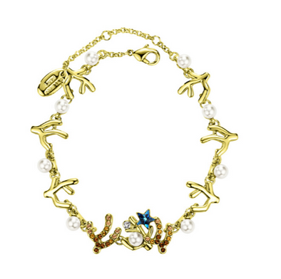 Coralyne Chain Bracelet (18K Gold Plated) - Lush Addiction, Crystals from Swarovski®