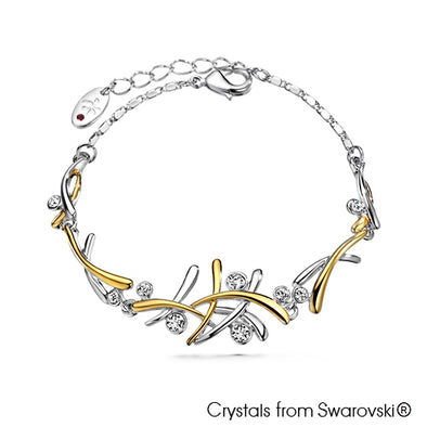 Aura Bracelet (Clear Crystal, Pure Rhodium and 18K Gold Plated) - Lush Addiction, Crystals from Swarovski®