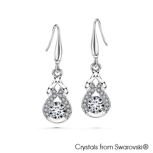 Lucky Gourd Earrings (Clear Crystal, Pure Rhodium Plated) - Lush Addiction, Crystals from Swarovski®