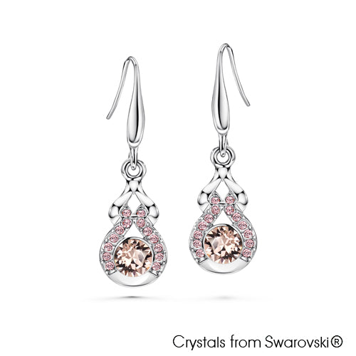 Lucky Gourd Earrings (Vintage Rose, Pure Rhodium Plated) - Lush Addiction, Crystals from Swarovski®