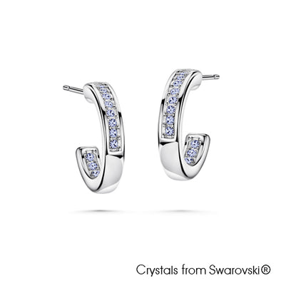 Loop Earrings (Aquamarine, Pure Rhodium Plated) - Lush Addiction, Crystals from Swarovski®