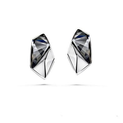 Futuristic Earrings (Pure Rhodium Plated) - Lush Addiction, Crystals from Swarovski®