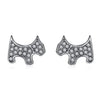 Cute Terrier Earrings (Clear Crystal, Pure Rhodium Plated) - Lush Addiction, Crystals from Swarovski®