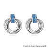 Interlink Halo Earrings (Sapphire, Pure Rhodium Plated) - Lush Addiction, Crystals from Swarovski®