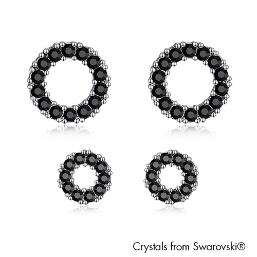 Toivo Earrings (Jet, Pure Rhodium Plated) - Lush Addiction, Crystals from Swarovski®