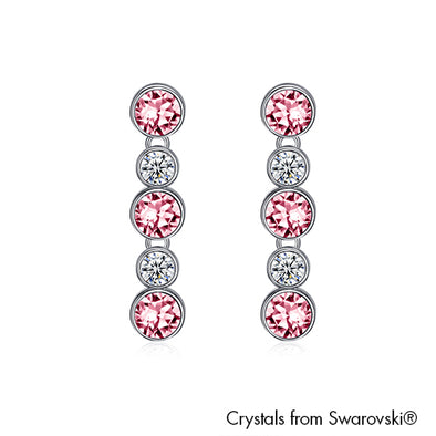 Annabelle Earrings (Light Rose, Pure Rhodium Plated) - Lush Addiction, Crystals from Swarovski