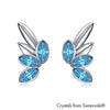 Guardian Angel Earrings (Aquamarine, Pure Rhodium Plated) - Lush Addiction, Crystals from Swarovski
