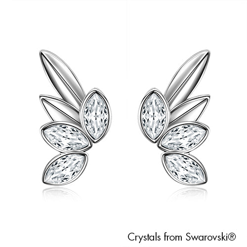Guardian Angel Earrings Clear Crystal Pure Rhodium Plated Lush Addiction Crystals from Swarovski