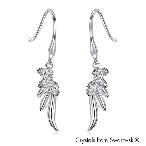 Guardian Angel Earrings (Clear Crystal, Pure Rhodium Plated) - Lush Addiction, Crystals from Swarovski