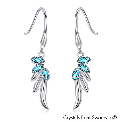 Guardian Angel Earrings Light Sapphire Pure Rhodium Plated Lush Addiction Crystals from Swarovski