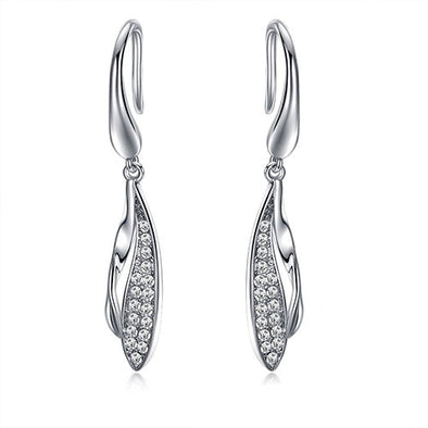 Phyliss Earrings (Clear Crystal, Pure Rhodium Plated) - Lush Addiction, Crystals from Swarovski