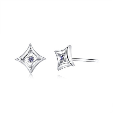 Diamanto Earrings Light Sapphire Pure Rhodium Plated Lush Addiction Crystals from Swarovski