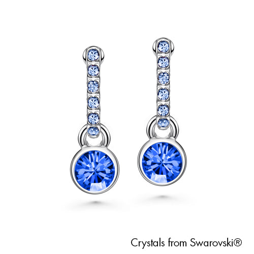 Shanna Earrings (Sapphire, Pure Rhodium Plated) - Lush Addiction, Crystals from Swarovski®