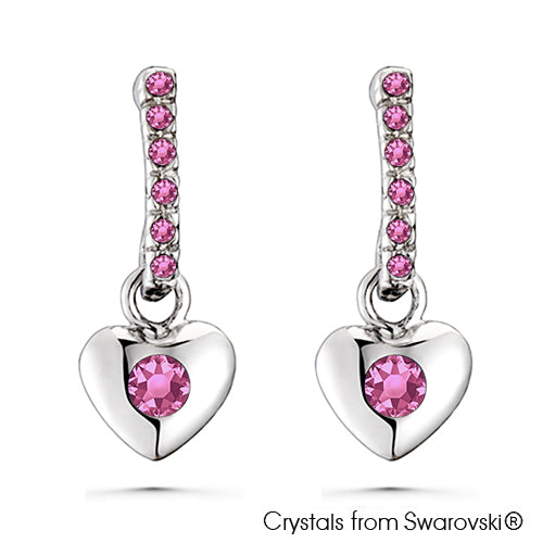 Lave Earrings (Rose, Pure Rhodium Plated) - Lush Addiction, Crystals from Swarovski®