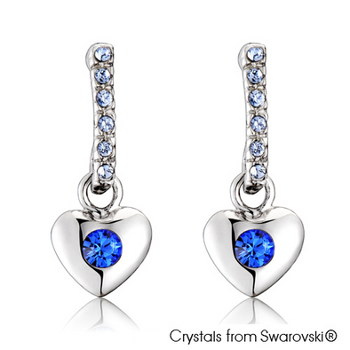Lave Earrings (Sapphire, Pure Rhodium Plated) - Lush Addiction, Crystals from Swarovski®