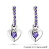 Lave Earrings (Tanzanite, Pure Rhodium Plated) - Lush Addiction, Crystals from Swarovski®