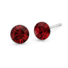 Solitaire Birthstone Stud Earrings (Ruby, Pure Rhodium Plated) - Lush Addiction, Crystals from Swarovski