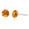 Solitaire Birthstone Stud Earrings (Topaz, Pure Rhodium Plated) - Lush Addiction, Crystals from Swarovski