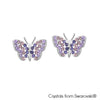 Mariposa Earrings (Tanzanite, Pure Rhodium Plated) - Lush Addiction, Crystals from Swarovski®
